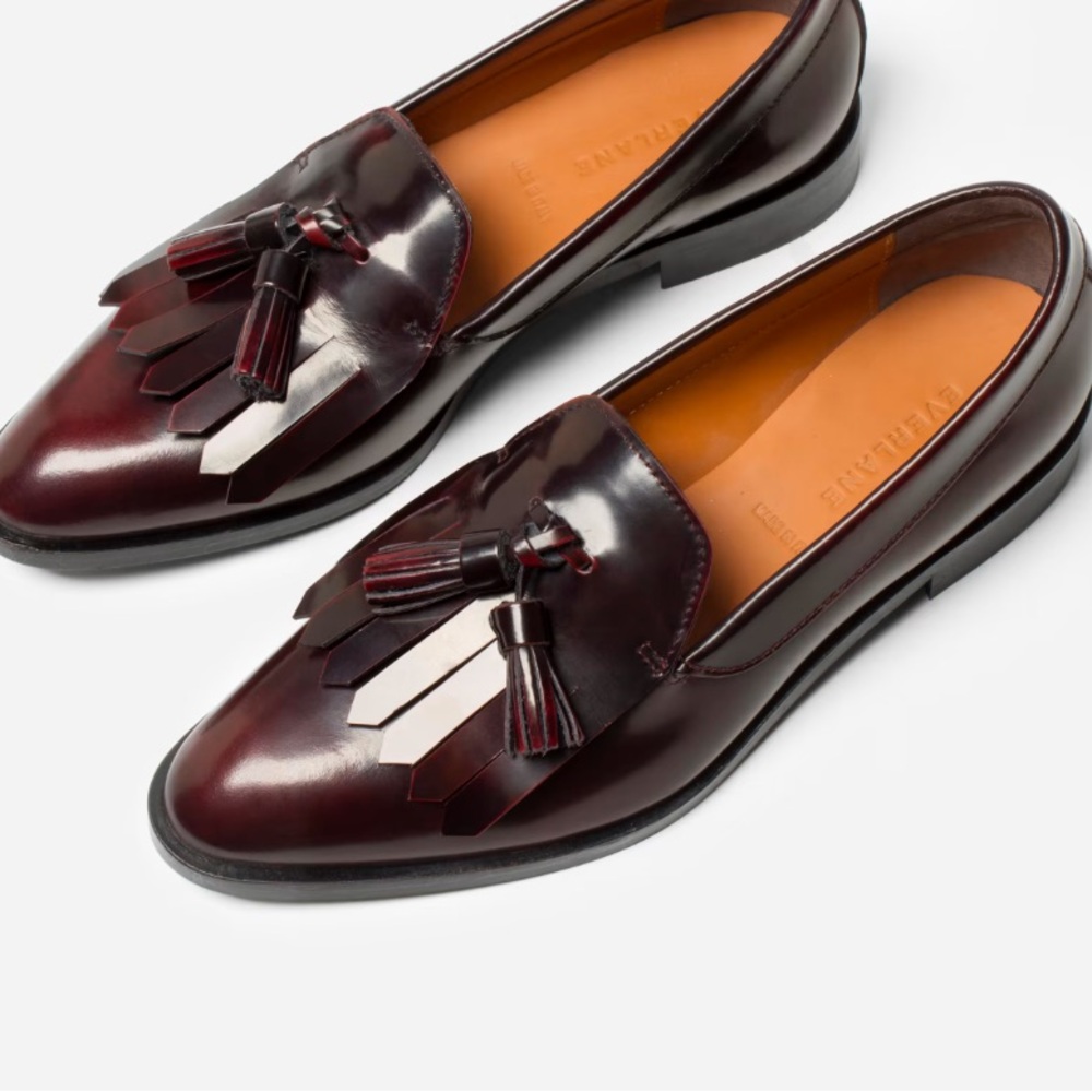 Everlane modern tassle loafer oxblood